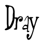 The image is of the word Dray stylized in a cursive script.