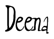The image is a stylized text or script that reads 'Deena' in a cursive or calligraphic font.