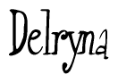 The image is of the word Delryna stylized in a cursive script.