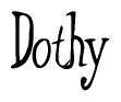 The image is a stylized text or script that reads 'Dothy' in a cursive or calligraphic font.
