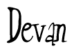 The image is of the word Devan stylized in a cursive script.