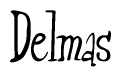 The image contains the word 'Delmas' written in a cursive, stylized font.