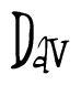 The image contains the word 'Dav' written in a cursive, stylized font.