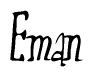 The image contains the word 'Eman' written in a cursive, stylized font.