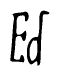 The image is a stylized text or script that reads 'Ed' in a cursive or calligraphic font.