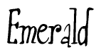 The image contains the word 'Emerald' written in a cursive, stylized font.