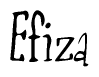 The image is a stylized text or script that reads 'Efiza' in a cursive or calligraphic font.
