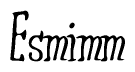The image contains the word 'Esmimm' written in a cursive, stylized font.