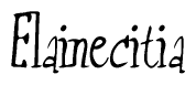 The image is a stylized text or script that reads 'Elainecitia' in a cursive or calligraphic font.