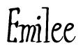 The image is of the word Emilee stylized in a cursive script.