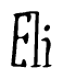 The image contains the word 'Eli' written in a cursive, stylized font.