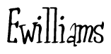 The image contains the word 'Ewilliams' written in a cursive, stylized font.