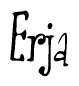 The image is of the word Erja stylized in a cursive script.