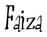 The image is a stylized text or script that reads 'Faiza' in a cursive or calligraphic font.