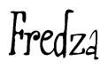 The image is of the word Fredza stylized in a cursive script.