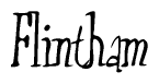The image contains the word 'Flintham' written in a cursive, stylized font.