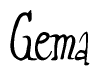 The image contains the word 'Gema' written in a cursive, stylized font.