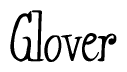 The image is a stylized text or script that reads 'Glover' in a cursive or calligraphic font.