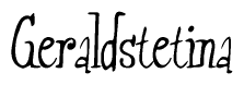 The image is a stylized text or script that reads 'Geraldstetina' in a cursive or calligraphic font.