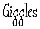 The image contains the word 'Giggles' written in a cursive, stylized font.