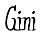 The image is a stylized text or script that reads 'Gini' in a cursive or calligraphic font.