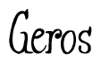 The image contains the word 'Geros' written in a cursive, stylized font.