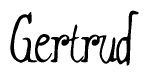 The image contains the word 'Gertrud' written in a cursive, stylized font.