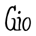 The image is a stylized text or script that reads 'Gio' in a cursive or calligraphic font.