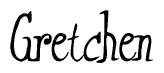 The image is a stylized text or script that reads 'Gretchen' in a cursive or calligraphic font.