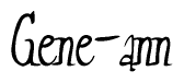 The image contains the word 'Gene-ann' written in a cursive, stylized font.