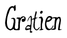  The image is of the word Gratien stylized in a cursive script. 