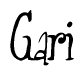 The image is a stylized text or script that reads 'Gari' in a cursive or calligraphic font.
