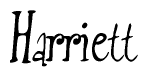 The image contains the word 'Harriett' written in a cursive, stylized font.