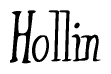 The image contains the word 'Hollin' written in a cursive, stylized font.