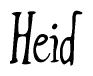 The image is of the word Heid stylized in a cursive script.