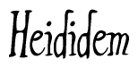 The image is a stylized text or script that reads 'Heididem' in a cursive or calligraphic font.