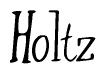 The image is of the word Holtz stylized in a cursive script.