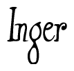 The image is a stylized text or script that reads 'Inger' in a cursive or calligraphic font.