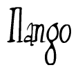The image is a stylized text or script that reads 'Ilango' in a cursive or calligraphic font.