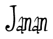 The image is of the word Janan stylized in a cursive script.