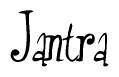 The image contains the word 'Jantra' written in a cursive, stylized font.