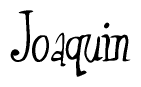 The image is of the word Joaquin stylized in a cursive script.