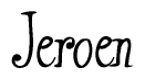 The image contains the word 'Jeroen' written in a cursive, stylized font.