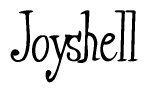 The image contains the word 'Joyshell' written in a cursive, stylized font.