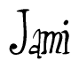   The image is of the word Jami stylized in a cursive script. 