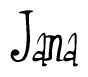 The image is of the word Jana stylized in a cursive script.
