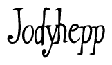 The image contains the word 'Jodyhepp' written in a cursive, stylized font.