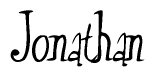 The image is a stylized text or script that reads 'Jonathan' in a cursive or calligraphic font.