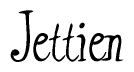 The image is of the word Jettien stylized in a cursive script.