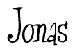 The image contains the word 'Jonas' written in a cursive, stylized font.